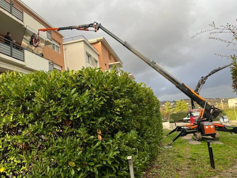 Location d'une MINI GRUE ARAIGNEE sur chenilles BG Lift 250 avec opérateur