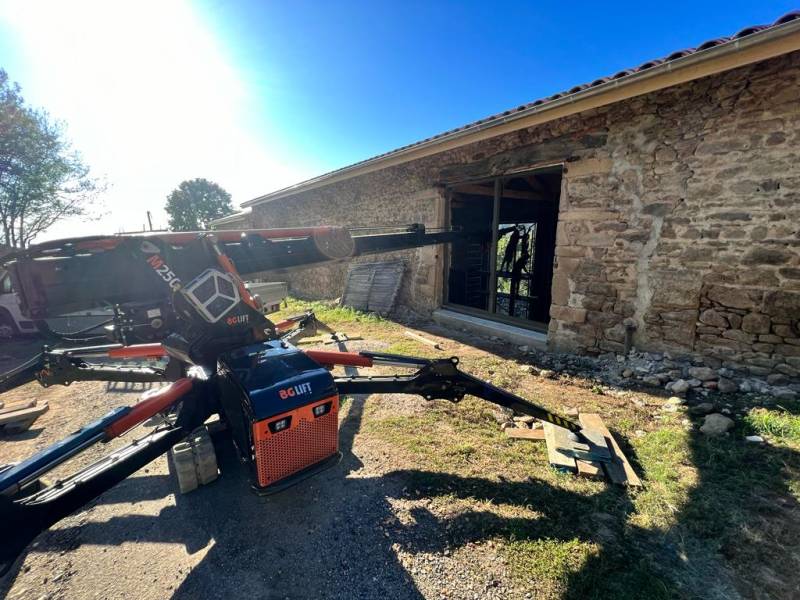 Location d'une MINI GRUE ARAIGNEE sur chenilles BG Lift 250 avec opérateur