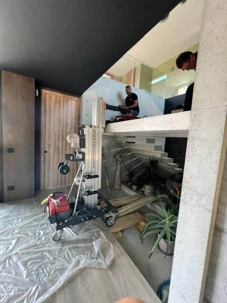 Chariot de pose à déplacement et montée manuels WLU/KS Premium 360 à 400 kg - Jusqu'à 5,15 m