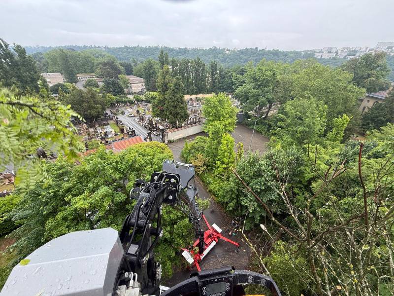 Louer une grue araignée avec grappin et panier pour élagage à Lyon (69)